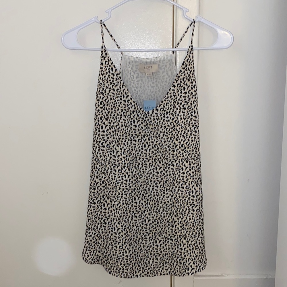 NWT Cheetah Print Tank Top, Polyester for Suits or Casual Wear, The Loft, SP